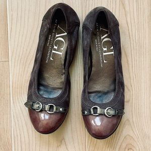 Attilio Giusti Leombruni (AGL) Monika parent leather cap toe flat, plum